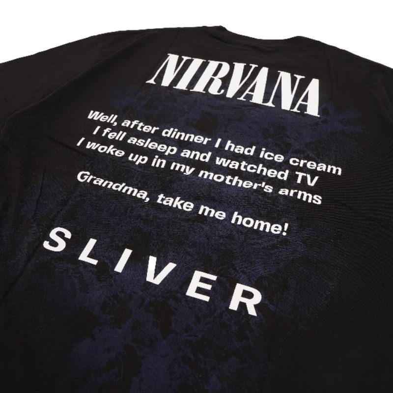 Kaos Lengan Pendek Oversize Band Nirvana Silver Hitam