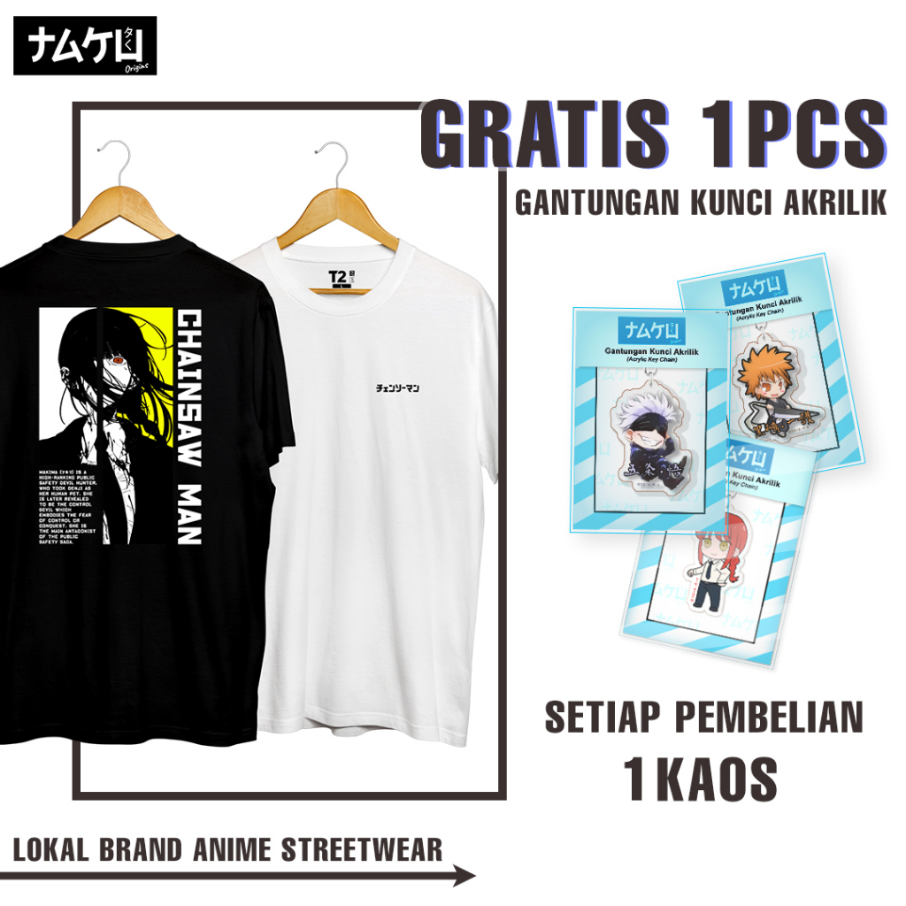 TAKU Kaos Makima Chainsaw Man - T Shirt Anime Chainsaw Man - Baju Anime Chainsaw Man