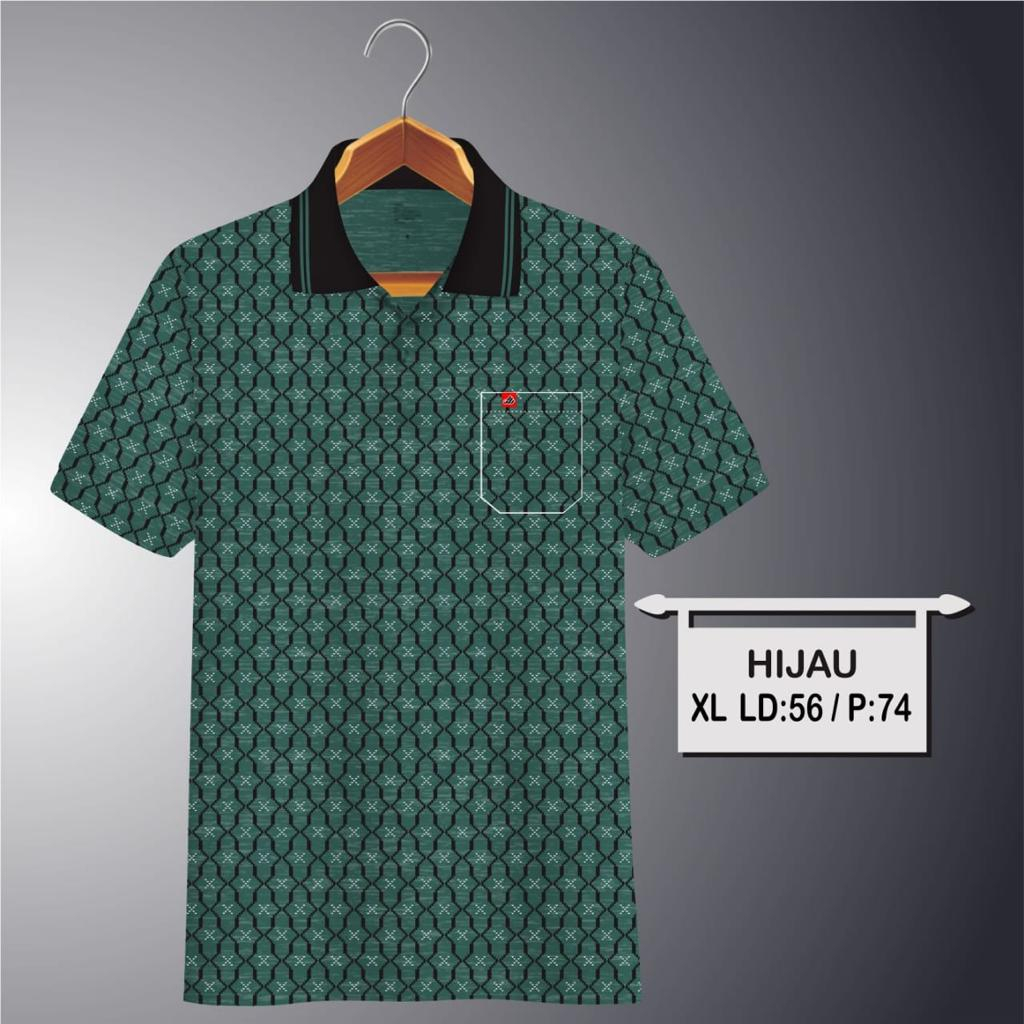 Noveli wear - Kaos kerah pria | kaos korea katun saku dewasa motip full print | kaos polo batik kode 01