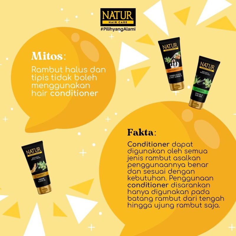 NATUR Hair Conditioner Moringa 165 Ml - Kondisoner Rambut Rusak &amp; Kering