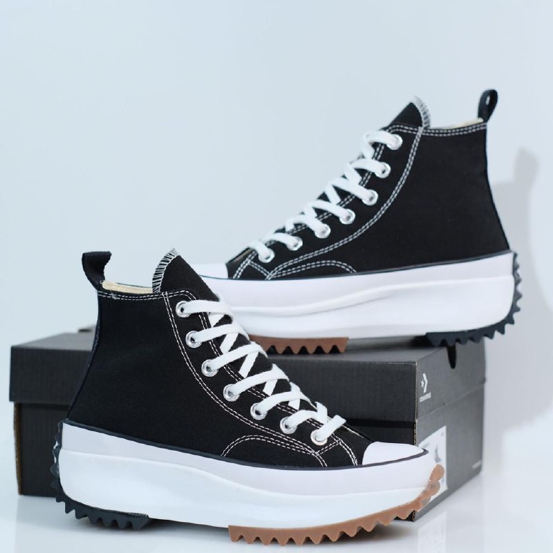 Sepatu Converse Run Star Hike Hitam Putih Hak Tinggi Sneakers Wanita Premium Terbaru