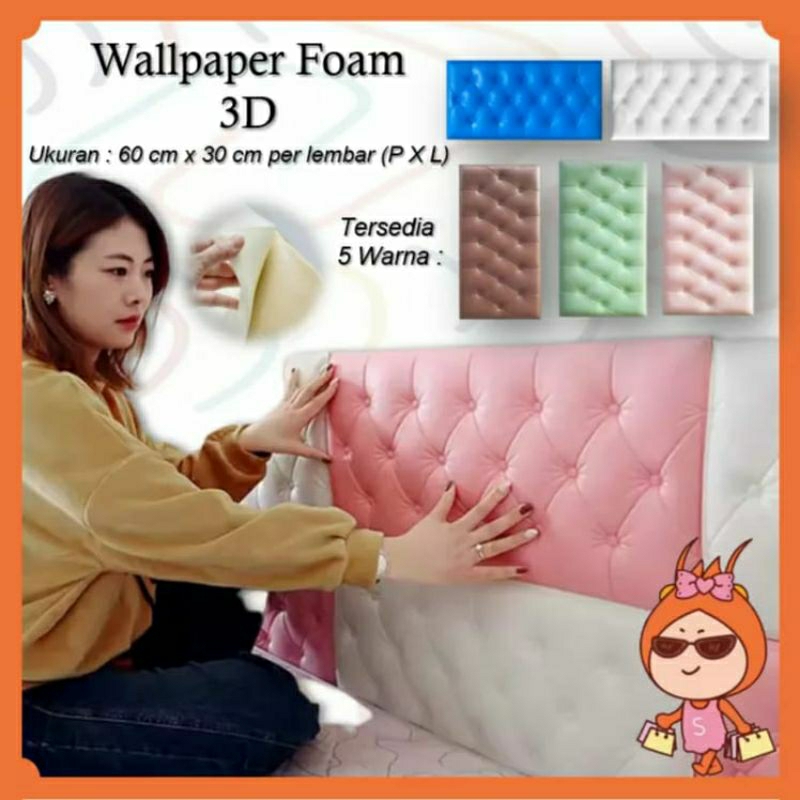 WALLPAPER FOAM 3D Motif BARU / STICKER DINDING KAMAR TIDUR