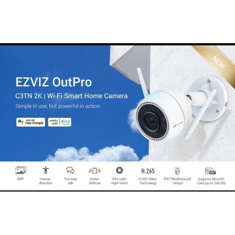 Ezviz C3TN 3MP 2K Wireless Security IP Camera Smart Outdoor CCTV