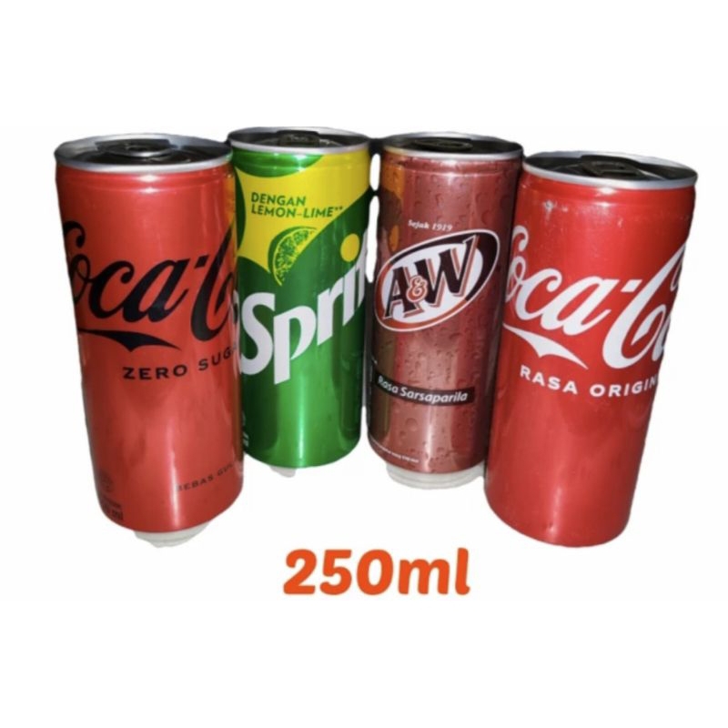 

coca cola sprite fanta kaleng slim 250ml isi 24 kaleng