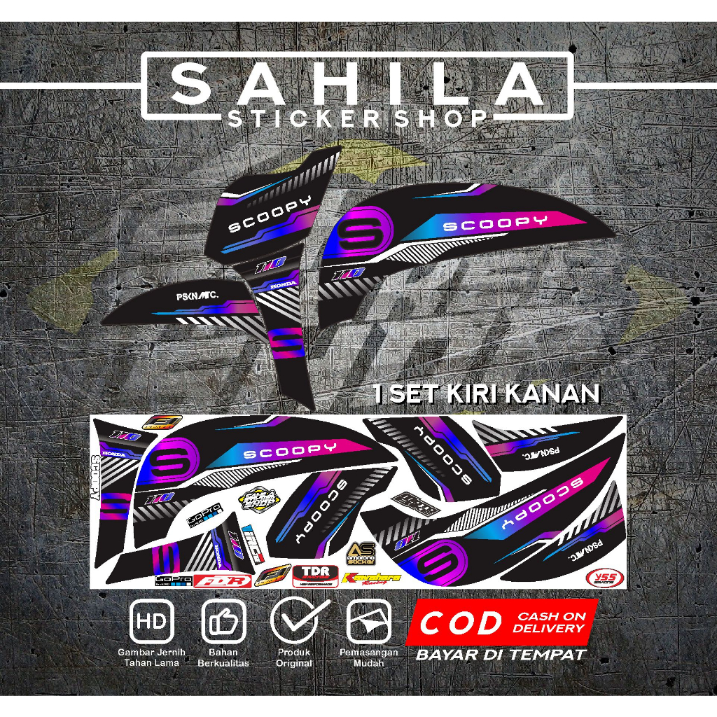 STRIPING STIKER STICKER SCOOPY 2017 DONUT STRIPING SCOOPY RAINBOW 2017
