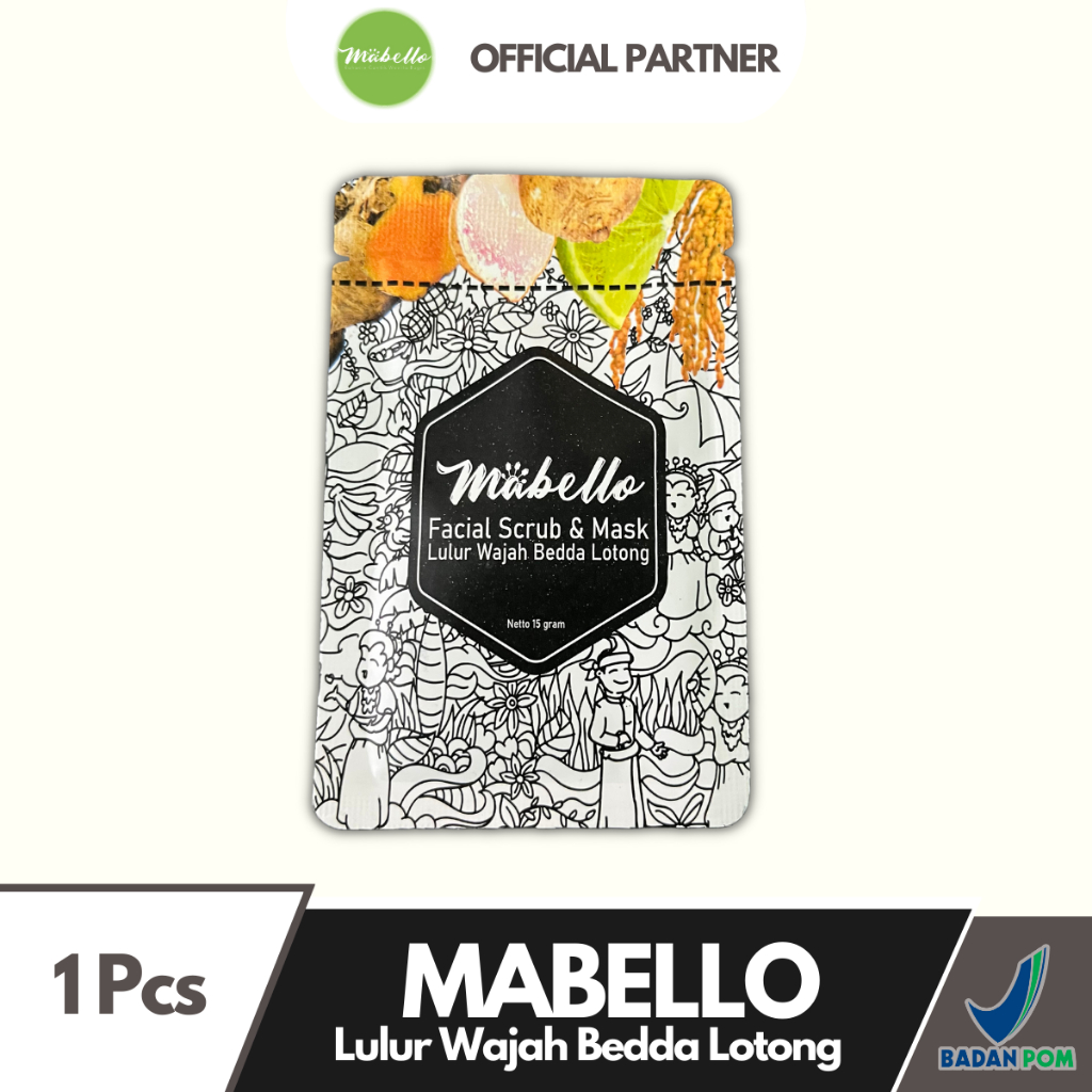 Mabello Masker Wajah Pria Bedda Lotong Masker Hitam Original Masker Jerawat Mencerahkan Wajah Mengangkat Sel Kulit Mati Wajah Cowok M6