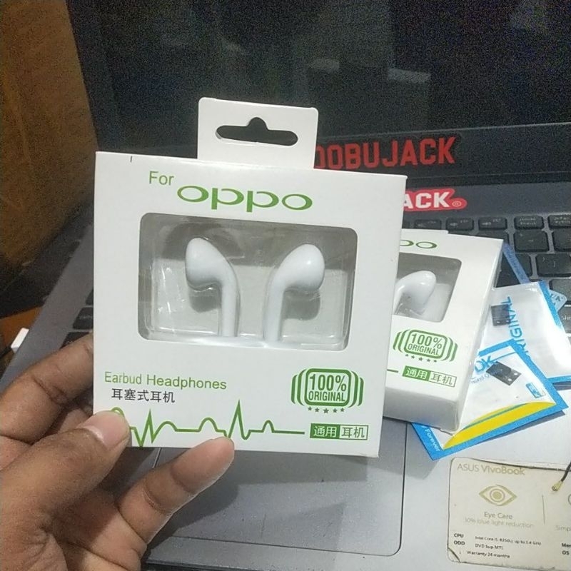 Headset Earphone Handsfree Oppo Original MH130 Karet A37 A57 A39 F1S