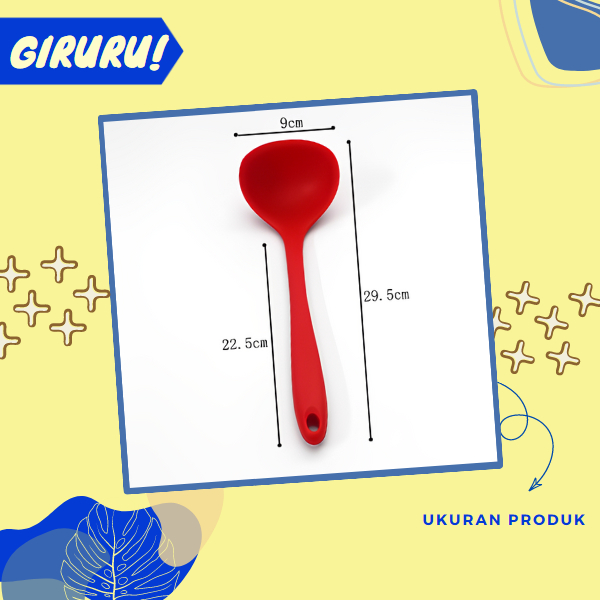 Centong Sayur Silikon / Tahan Panas / Alat Masak Centong Kuah / Spatula Silikon Soup Ladle Silicone