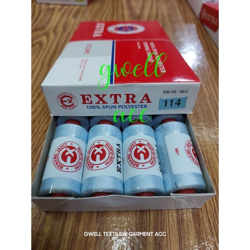 500 METER  BENANG  JAHIT MERK EXTRA WARNA  WARNI  ( Harga per 1 pcs )