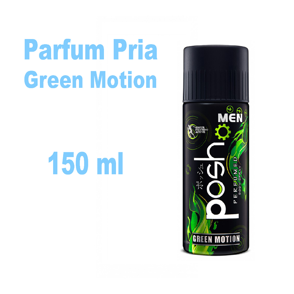 Posh Men Body Spray Green Motion 150ml - Parfum Pria