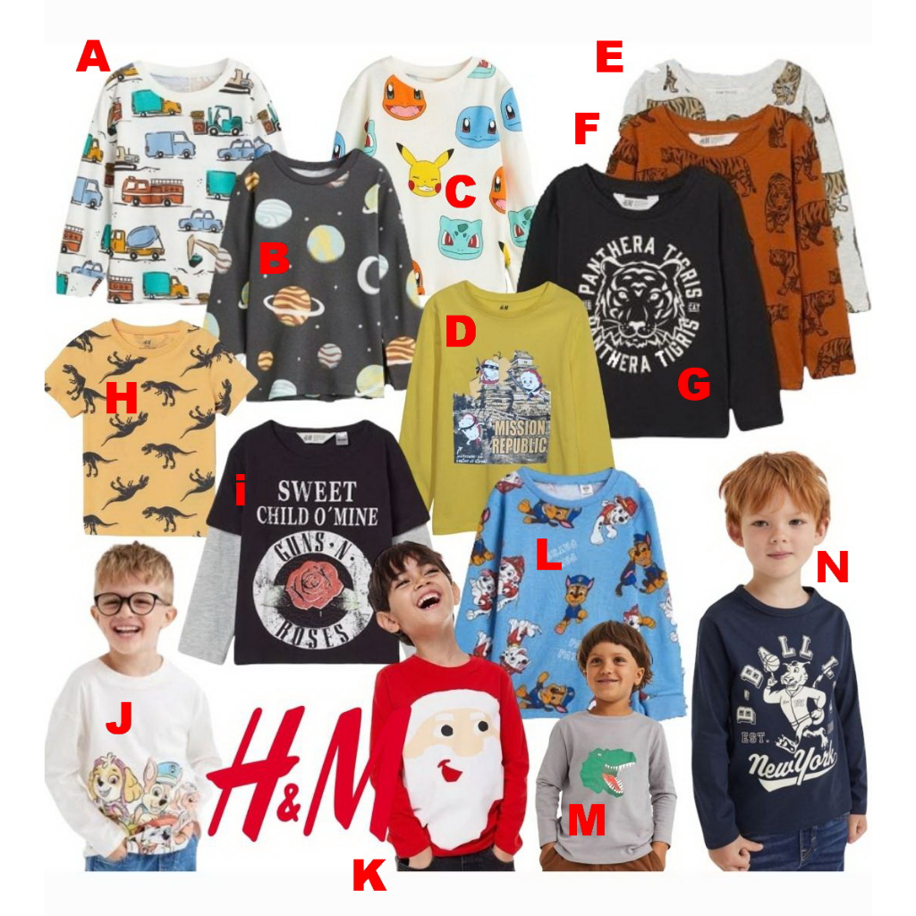 [17207] Atasan Kaos Baby-Anak hm h&m hnm tee kids boys