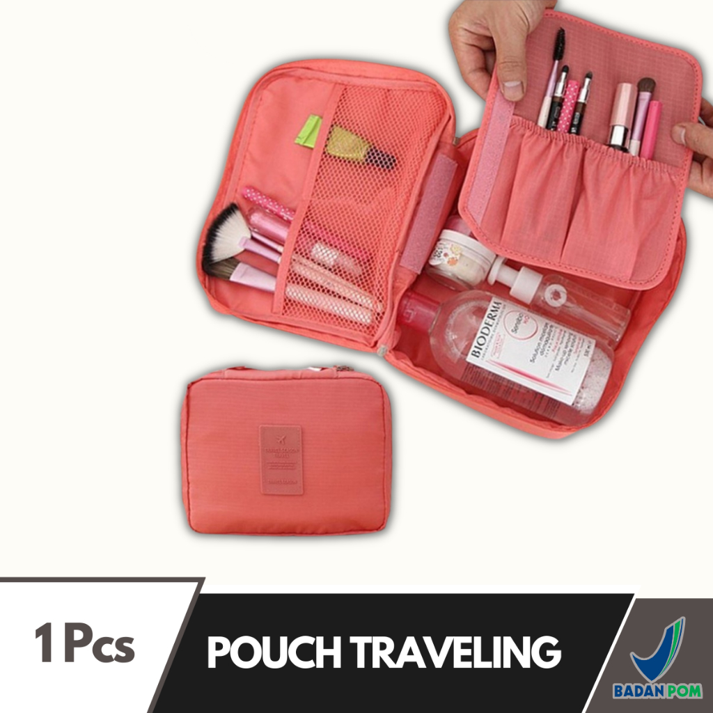 Traveling Pouch Make Up Kosmetik Tas Skincare Alat Mandi Serbaguna AS04