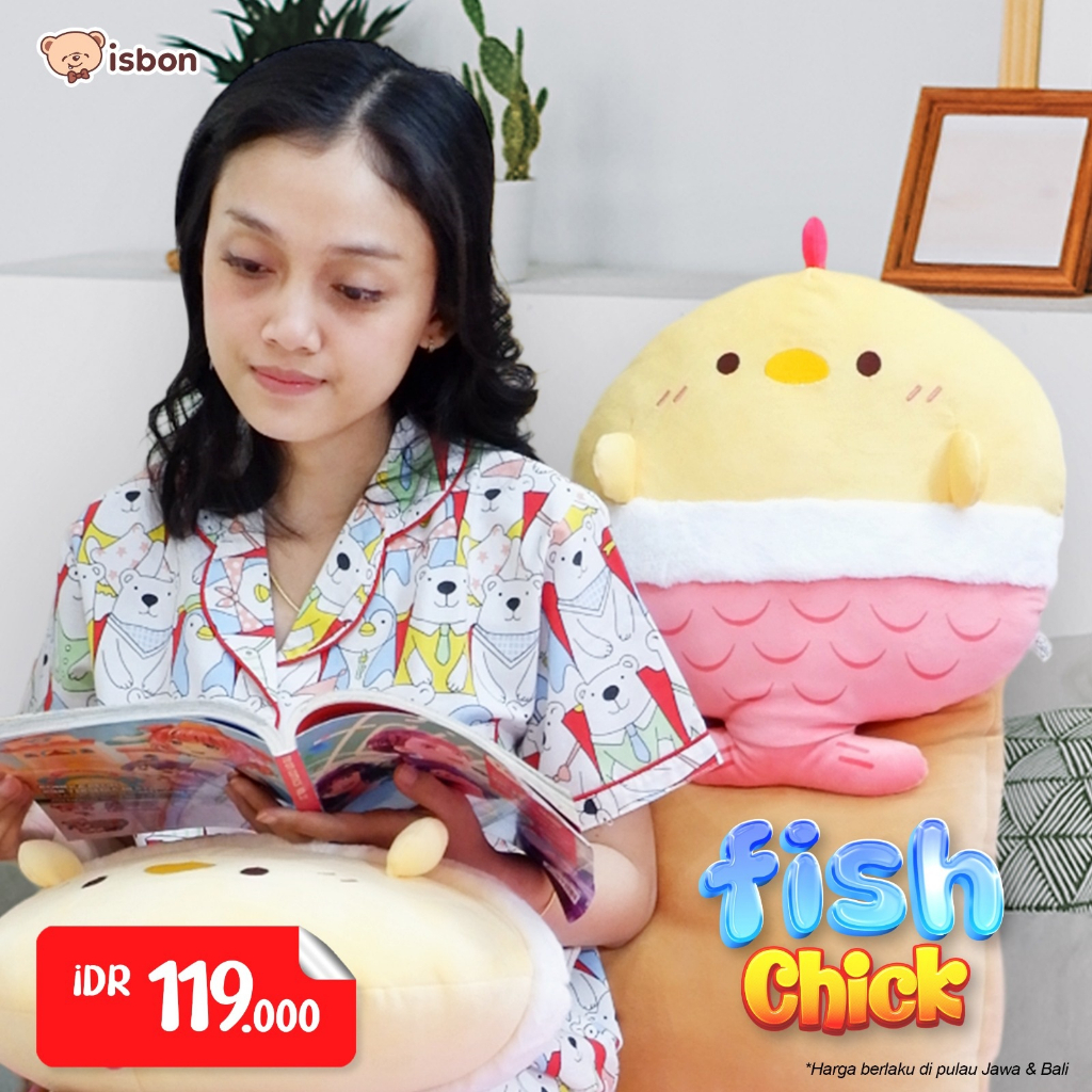 ISTANA BONEKA Bantal Boneka Fish Bulat Karakter Hewan Lucu Bisa Untuk Kursi Duduk Ruang Tamu Tidur Dekorasi Kamar premium kue jepang makanan khas korea meja kantor