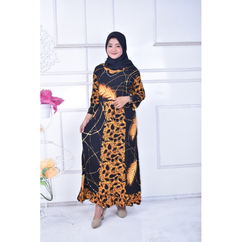 GAMIS ARAB ZEEMA RAYON SUPER GRADE A RESLETING DEPAN BUSUI GAMIS RINTIK