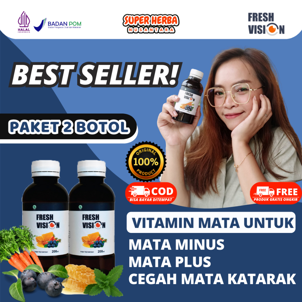 

[PAKET 2 BOTOL] | Fresh Vision | Vitamin Mata Cegah Mata Katarak Mata Minus Pandangan Kabur isi 200 ml