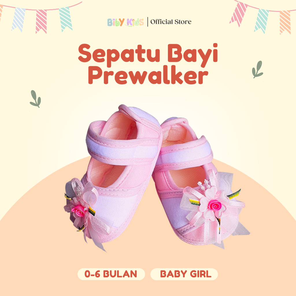 Prewalker Bayi Perempuan Shoes Baby Girl Lucu Sepatu Bayi Baru Lahir Murah Aksesoris Bayi Perempuan