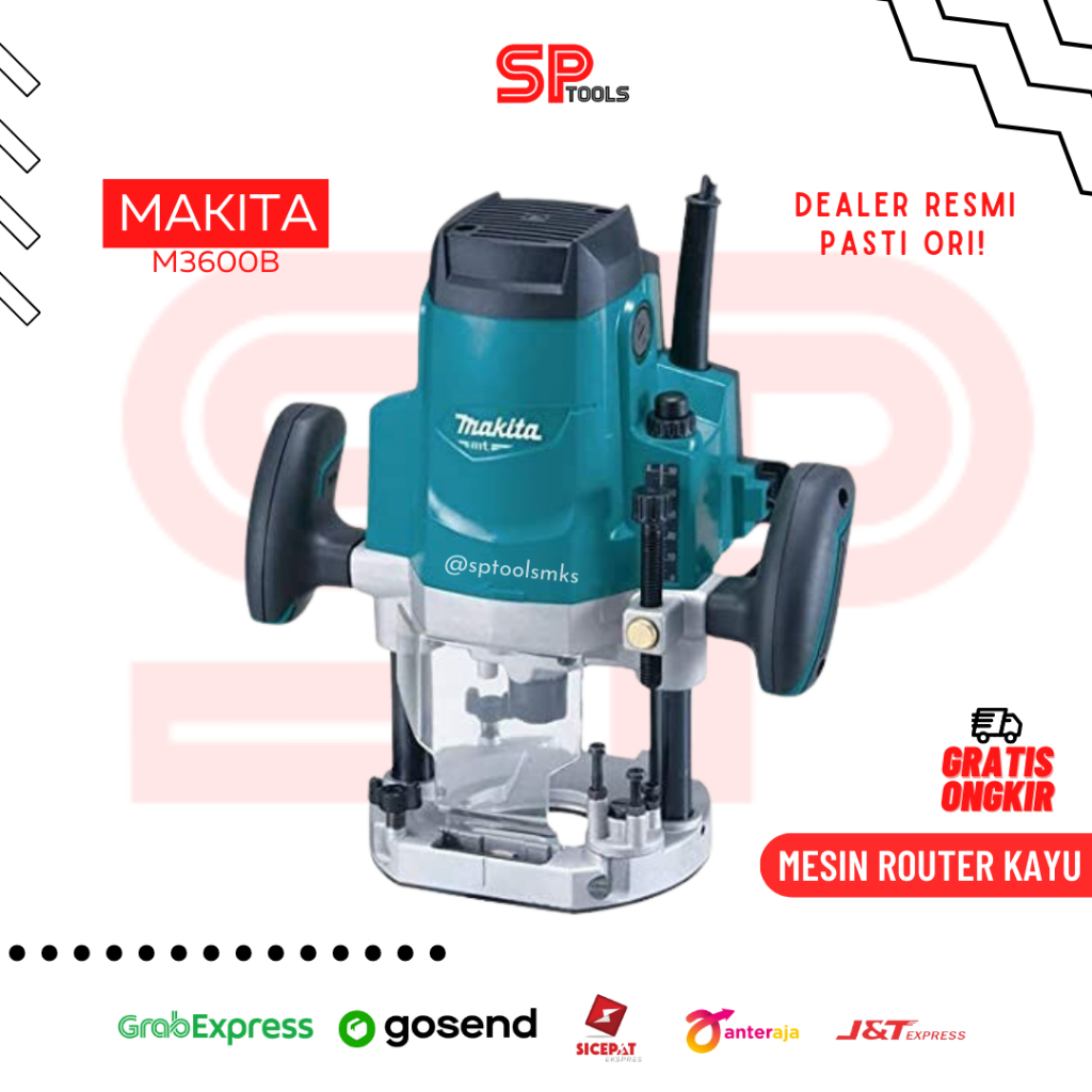 MESIN ROUTER / PROFIL / TRIMER KAYU 12MM 12 MM BESAR MAKITA M3600B M 3600B Pengganti MT362