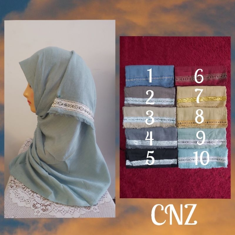 Hijab Pashmina Pinggiran Motif C&Z