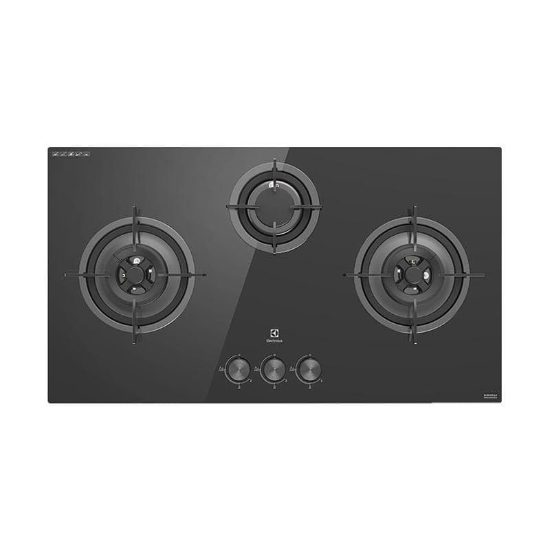 ELECTROLUX EHG~9330BE Kompor Gas tanam 3 Stove Blue Flame Power ~ Kaca