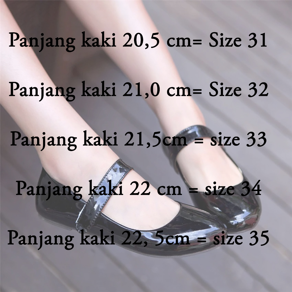SAKAKI - Sepatu Anak Sekolah Paskibra Glossy Ukuran 31-35 Flatshoes Anak Paskib Perempuan Sepatu balet Shiny Anti Slip