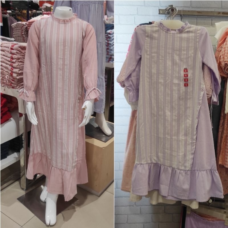 RF Cool girl gamis anak perempuan pink ungu