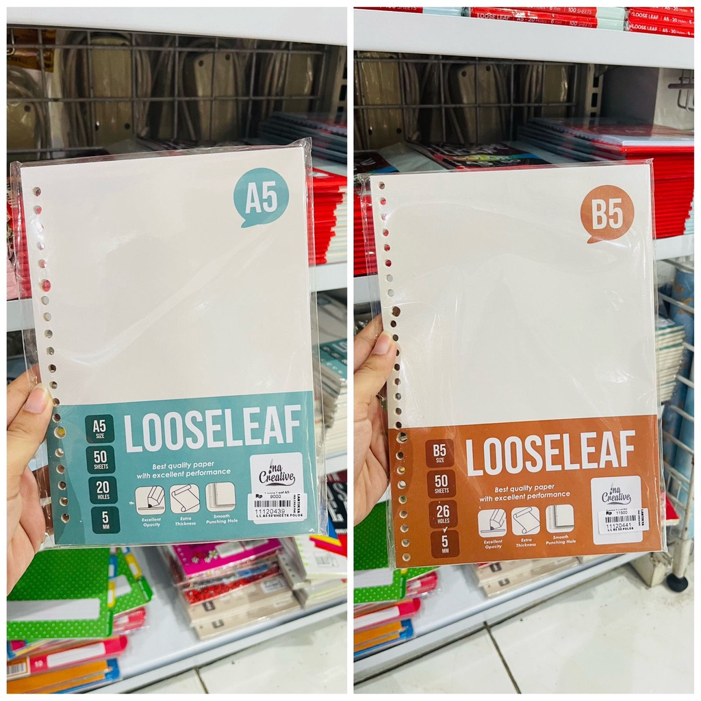 

ISI REFILL BINDER NOTE LOOSE LEAF DOTTED/KOTAK/POLOS A5/B5 INA CREATIVE