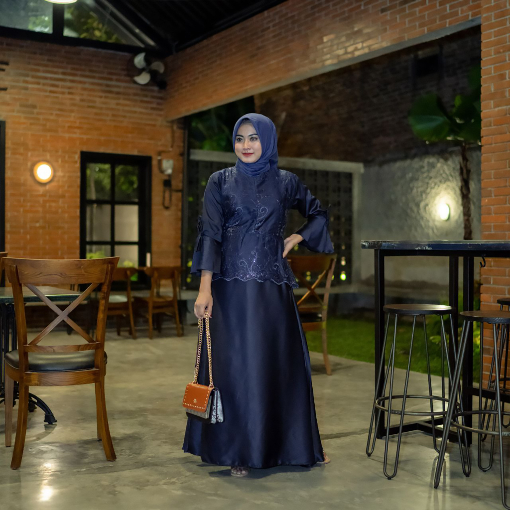 Saroja (581) Gamis Brokat Kekinian Gamis Mayasa | SJ Fashion