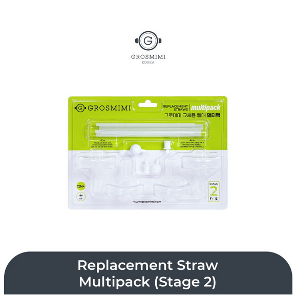 Grosmimi Replacement Straw Multipack Stage 2 - Aksesoris Botol Minum Susu Anak Bayi Sedotan Pendulum Replacement