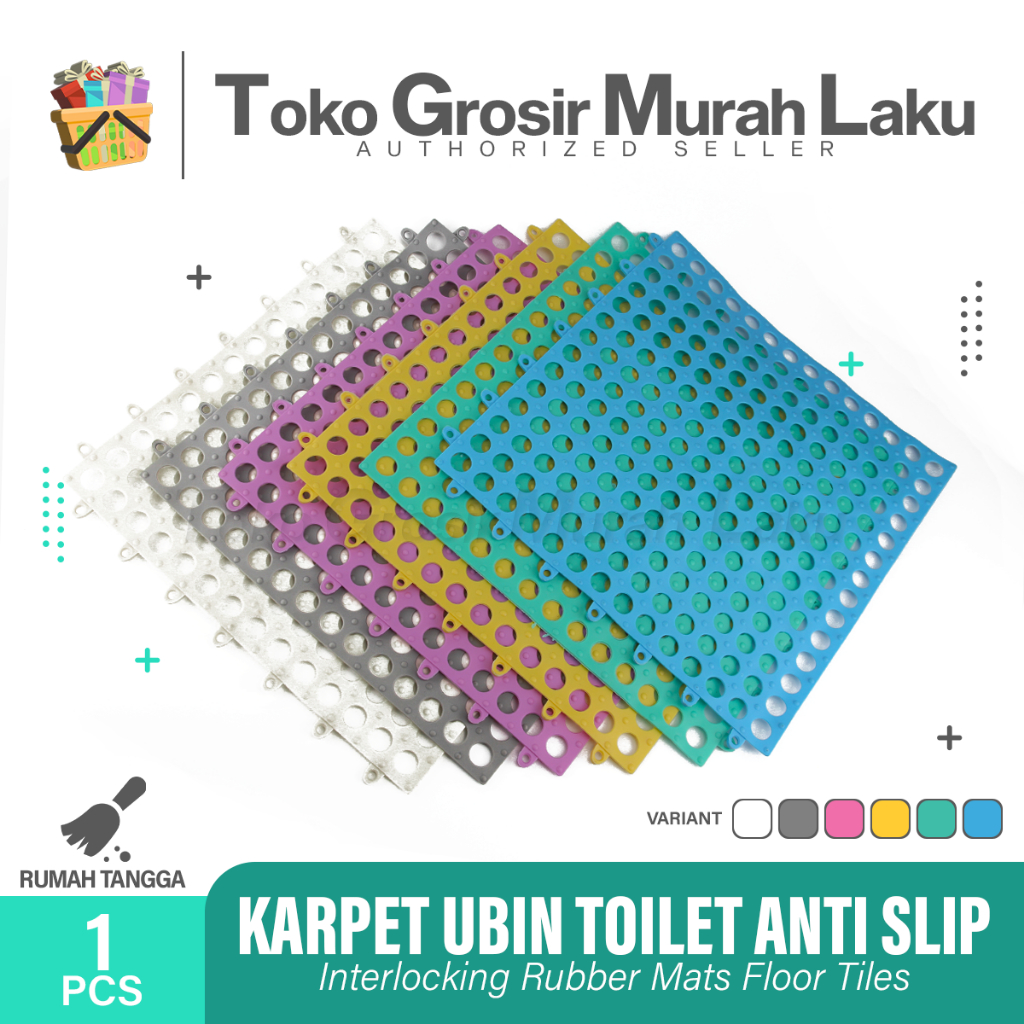 Alas Kaki Karet Karpet Keset Lantai Kamar Mandi Anti Slip Anti Licin