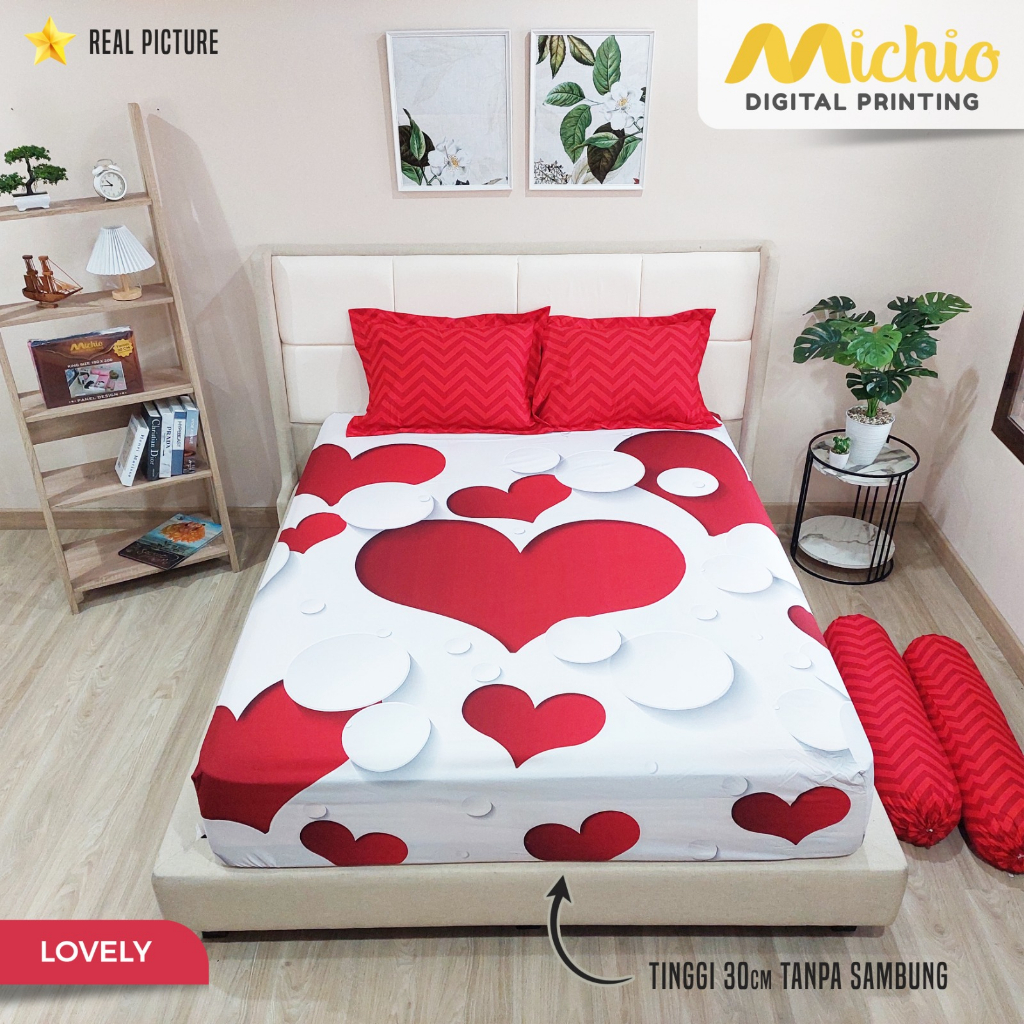 Michio Digital Printing Sprei Uk 160/180 T 30 - Lovely