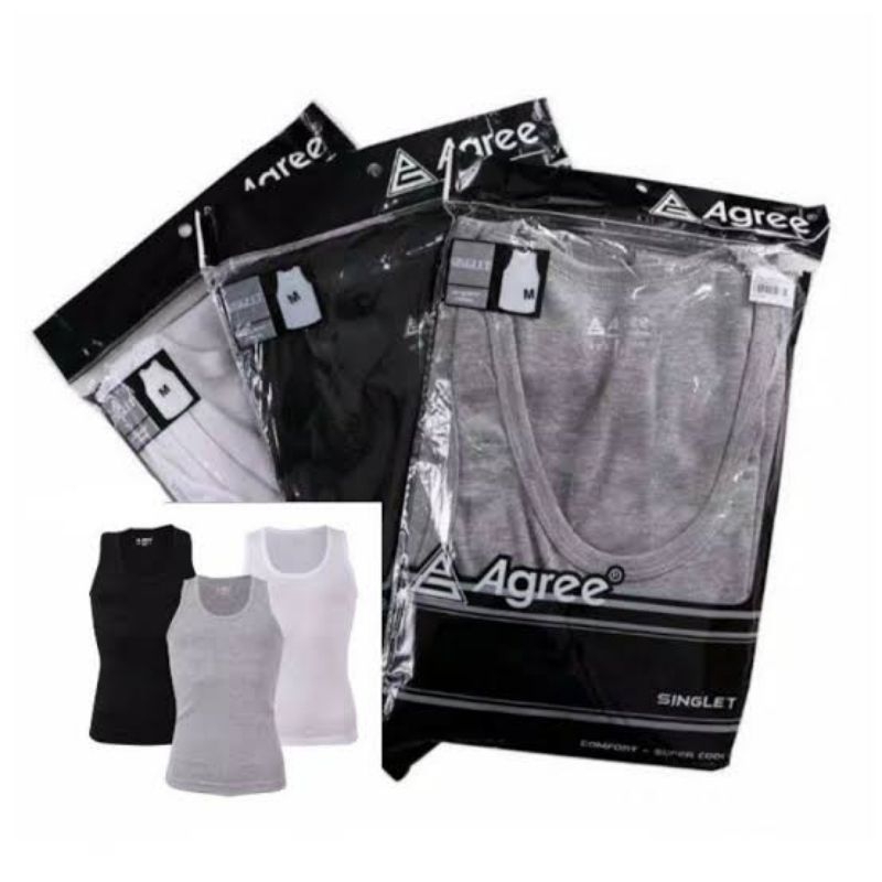 AGREE 004 - SINGLET AGREE SPORT / SINGLET SUPER SOFT / PAKAIAN DALAM PRIA