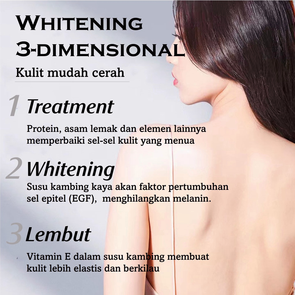 Sabun pemutih badan Whitening Body Wash Sabun mandi Lotion pemutih badan Sabun mandi pemutih Sabun susu kambing 800ML Bahan-bahan alami Menutrisi dan mencerahkan kulit  Menolak untuk tan Kulit putih