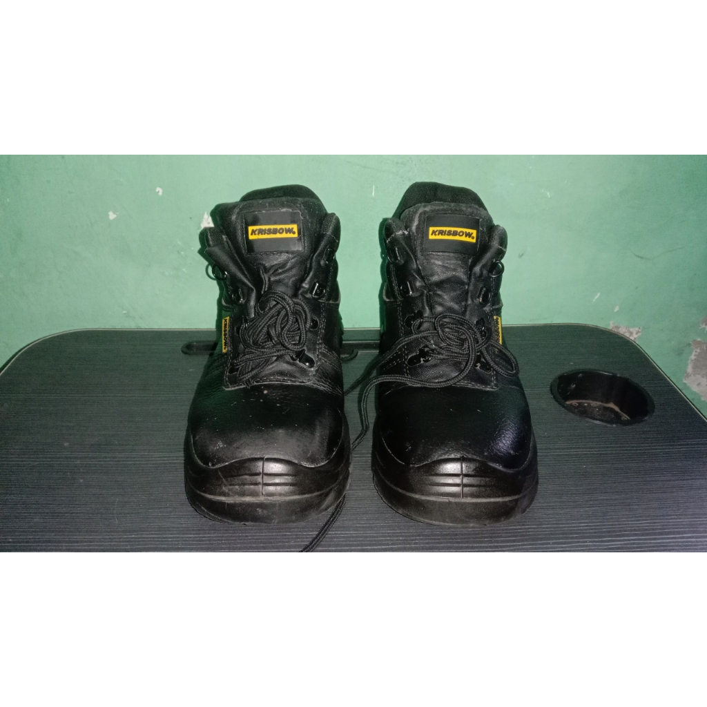 Sepatu Second Krisbow Safety Shoes Maxi 6 Inch Hitam - Sepatu Safety - Sepatu Pengaman Kerja Proyek (tanpa kotak)