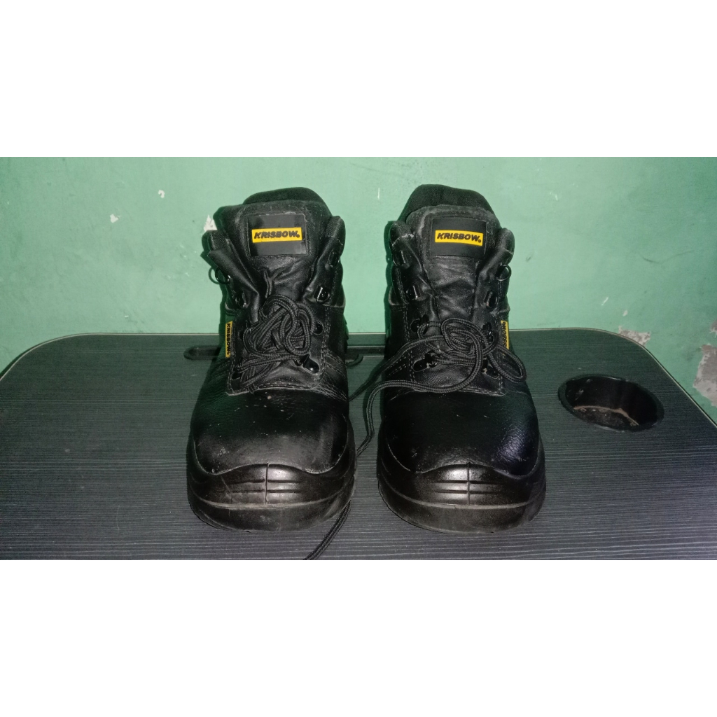 Sepatu Second Krisbow Safety Shoes Maxi 6 Inch Hitam - Sepatu Safety - Sepatu Pengaman Kerja Proyek 