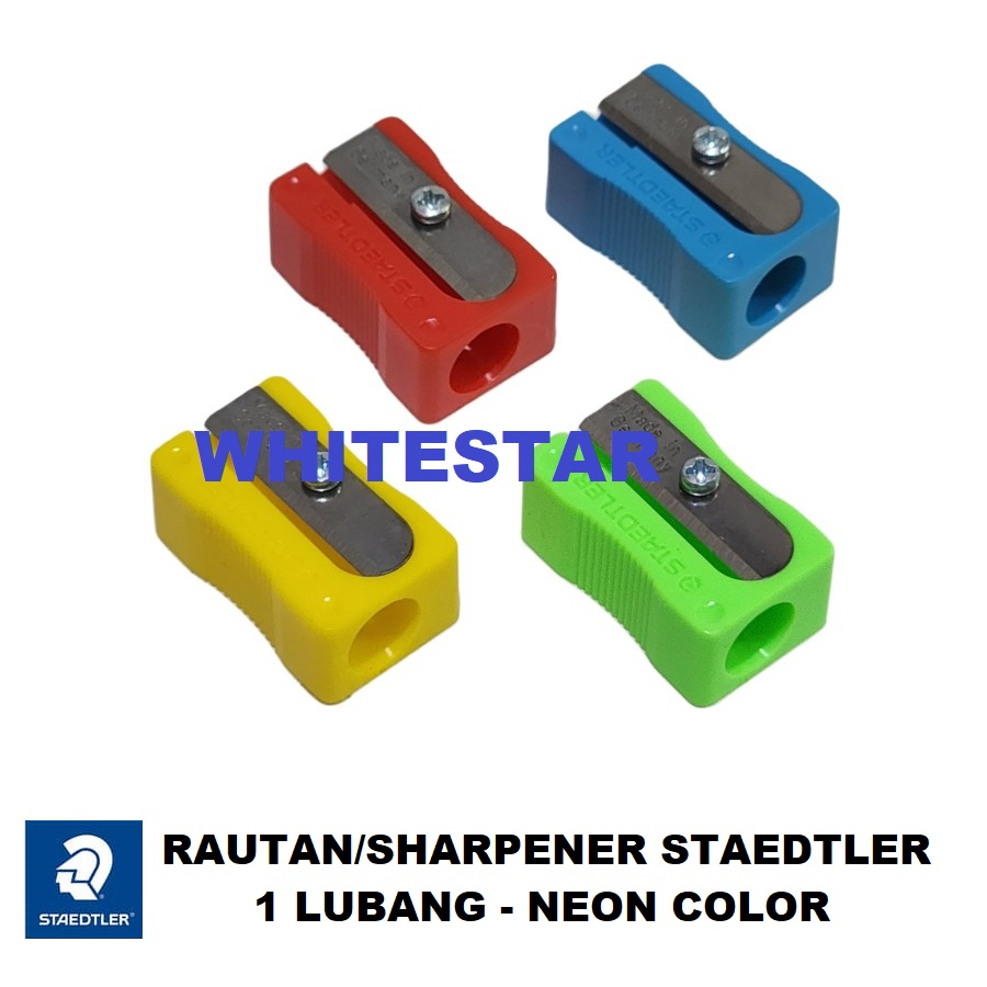 

rautan / orotan pensil / sharpener pencil staedtler 1 lubang - neon color