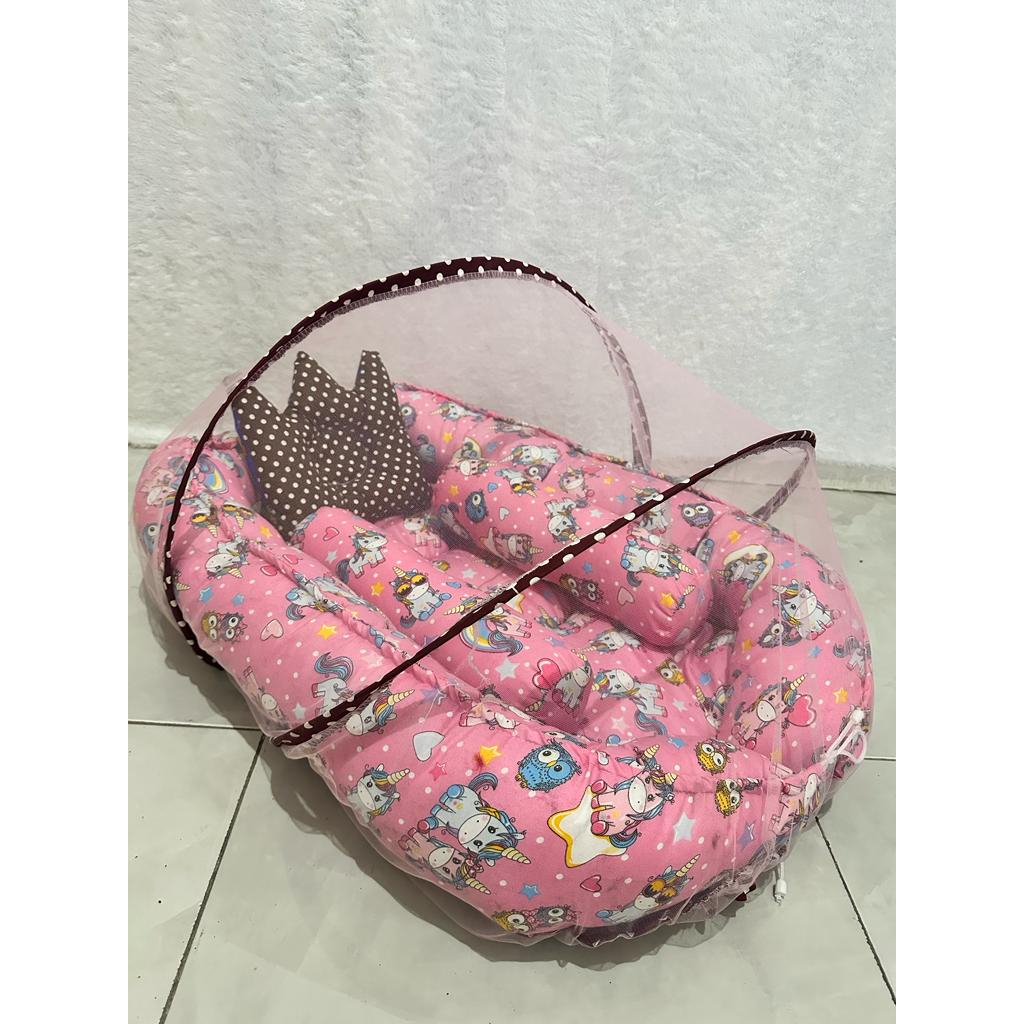 Kasur Bayi NEST Kelambu TERMURAH Bahan Premium FREE 1 set Guling dan Bantal peyang