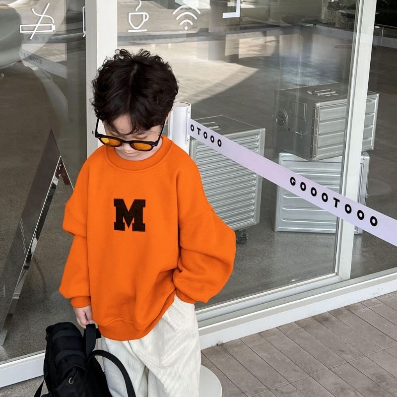 Sweater SIMPLE Logo M Anak Perempuan Laki Laki 1 2 3 4 5 6 7 8 9 10 11 12 Tahun Jaket Hoodie Anak Cewek Cowok Korean Style Premium Fleece Maroon Hitam Orange Kuning Lilac Ungu Tua Beige Cream Orens