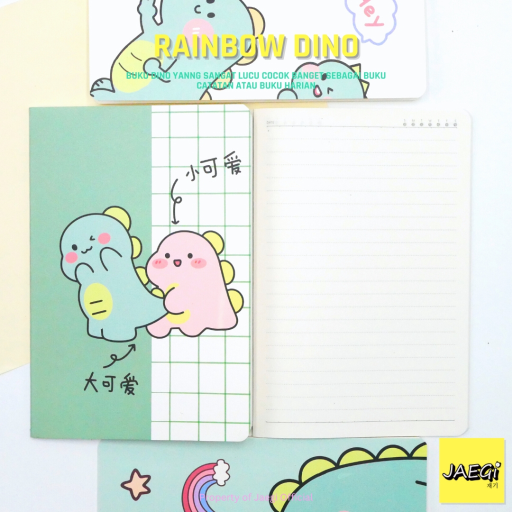 

JAEGi - Book School / Buku Catatan Harian Lucu Karakter Rainbow Dino Edition 30 Lembar