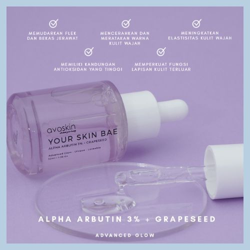 Avoskin Your Skin Bae Alpha Arbutin Serum 30ml-Samarkan Bekas Jerawat