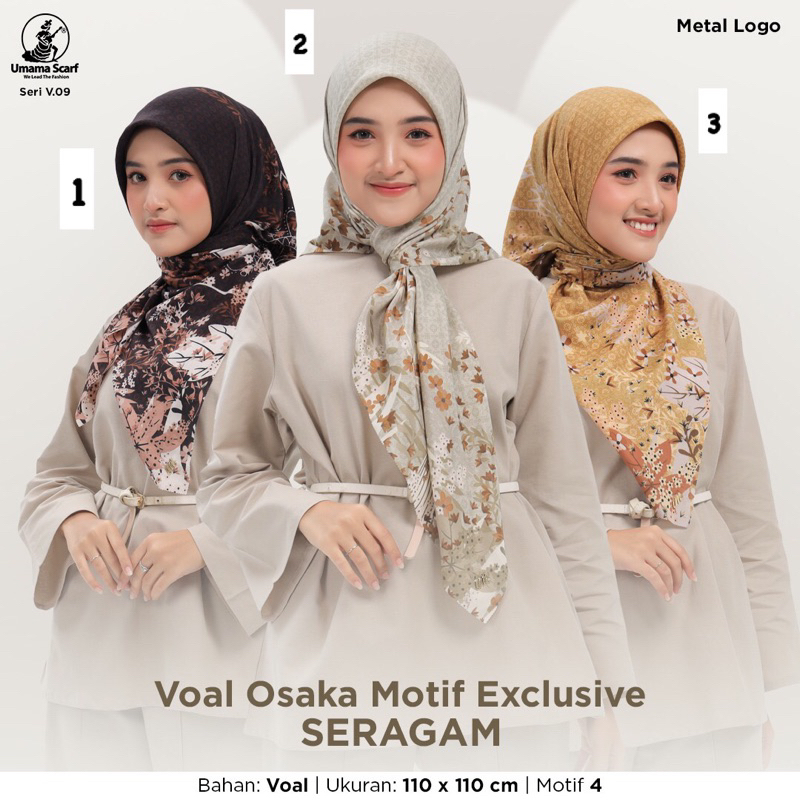 (V.09) OSAKA EXCLUSIVE MOTIF SERAGAM UMAMA SCARF