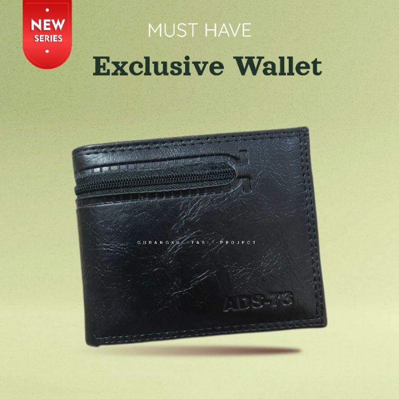 Dompet Pria Resleting Luar + Box Kulit Dompet Murah Dompet Sintetis Dompet Pendek Dompet Distro