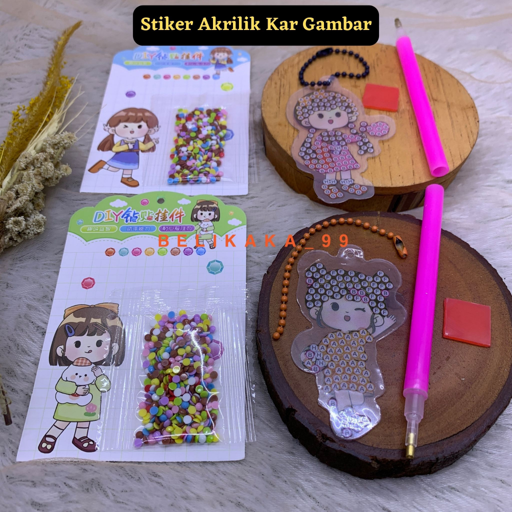 STIKER DIY TEMPEL MANIK MANIK DIAMOND AKRILIK GANTUNGAN PAINTING GLITTER KEMASAN PLASTIK / STIKER MANIK AKRILIK GANTUNGAN / STIKER DIAMOND / STIKER GLITTER / STICKER MANIK / STICKER GLITTER / STICKER DIAMOND PAINTING / STIKER MANIK-MANIK