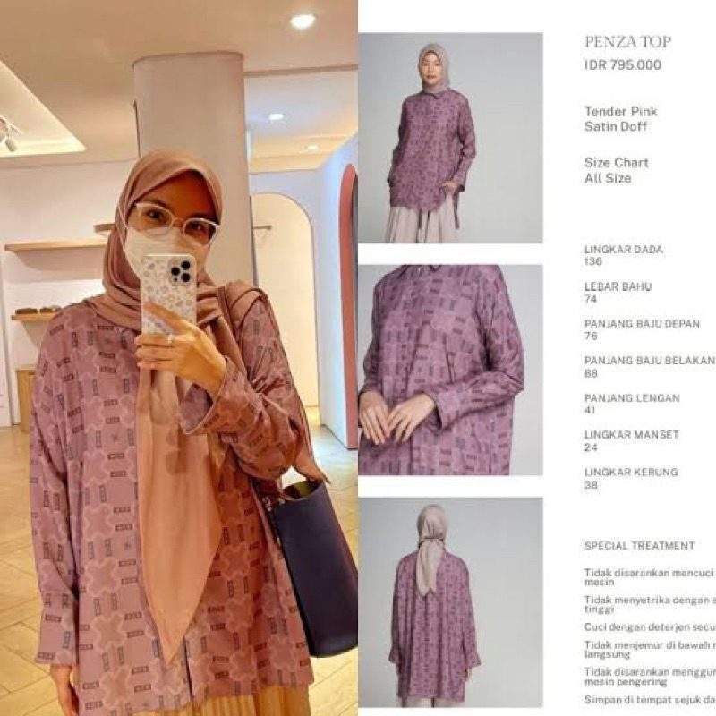 [NEW] SALE PENZA Top Beige Ria Miranda RM Riamiranda Blouse Atasan Original With Tag Monogram Briana