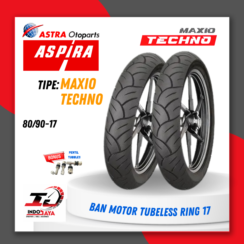 [BAYAR DI TEMPAT] BAN ASPIRA TUBELESS (80/90-17) BAN TUBLES ASPIRA MAXIO TECHNO RING 17 / BAN LUAR A