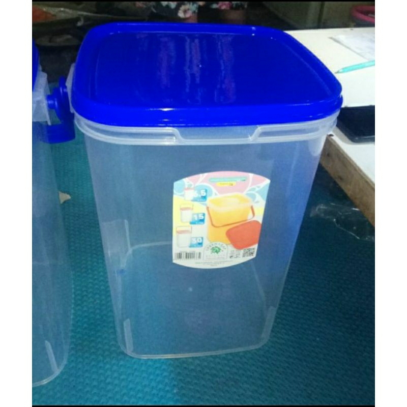 Toples Es 15 Liter Green leaf 0166 tanpa gayung / Aquarium Es Buah Kelapa / Rice Box Tempat Penyimpanan Plastik