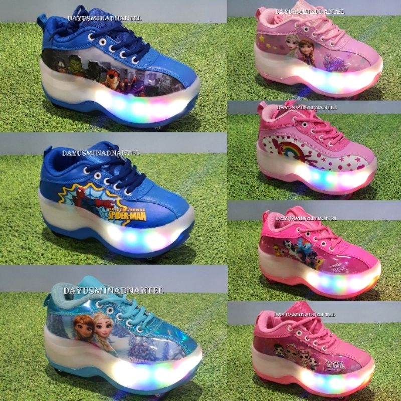 SEPATU RODA /  SEPATU RODA 4 ANAK LAMPU / SEPATU RODA 4 LED  ANAK KARAKTER ORIGINAL