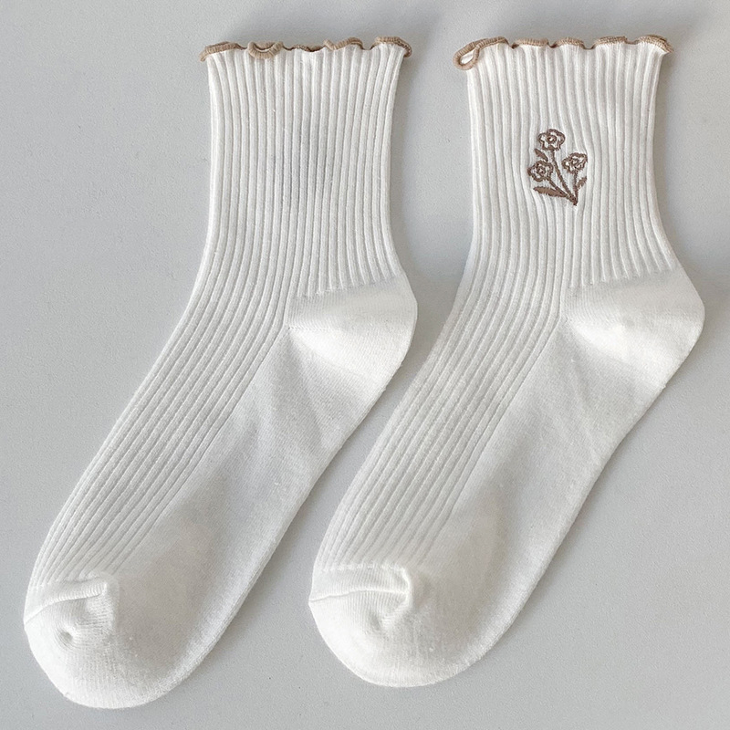 Korean Fashion Women Solid Socks 2224