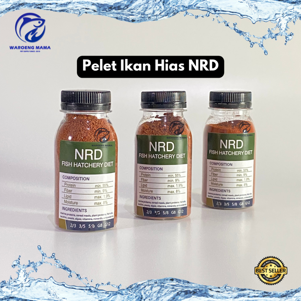 Pelet NRD 200 300 300 500 500 800 mikron 100 gram pelet cupanag pelet ikan hias