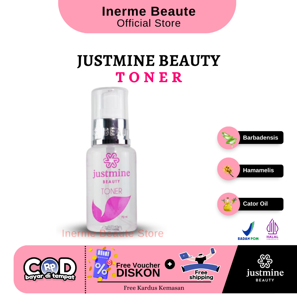 JUSTMINE Beauty Toner Aloe Vera Leaf Extract 70ml | Pembersih Wajah