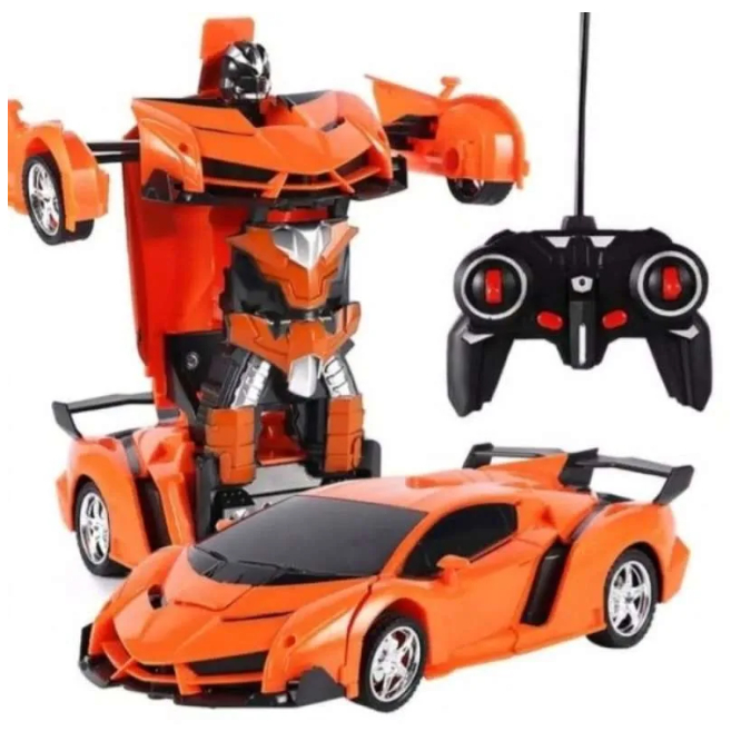 Mainan Anak Mobil Remote Control RC TRANSFORMER 1: 18 MOBIL REMOT JADI ROBOT BATERAI CAS